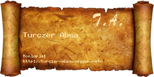 Turczer Absa névjegykártya